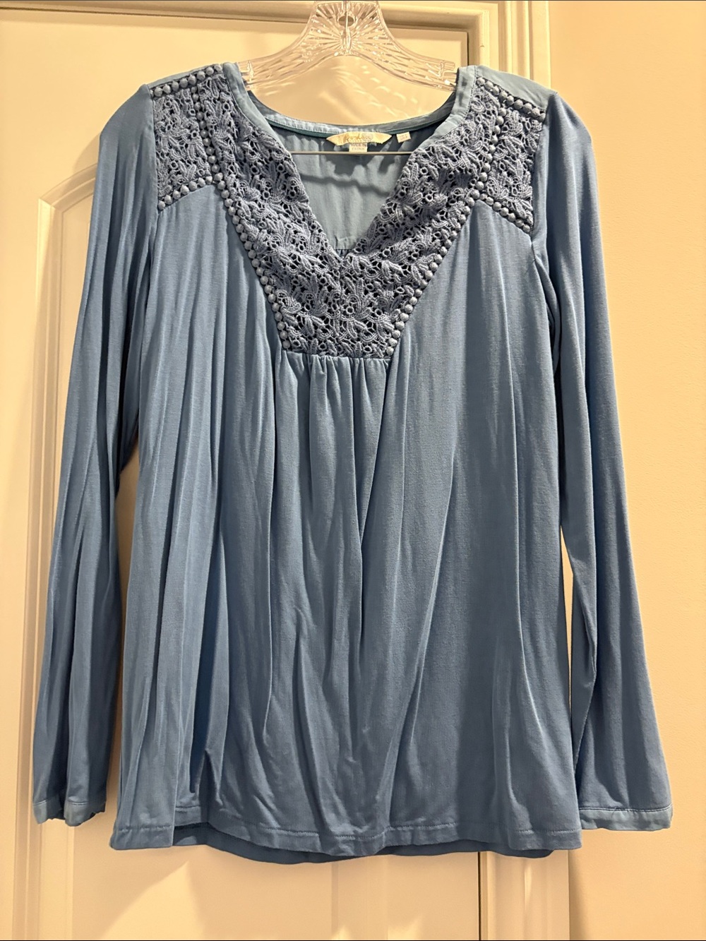 Boden Knit Top with Lace Inset